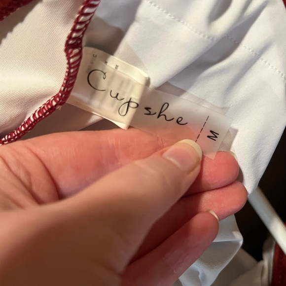 Cupshe Halter Onepiece Red Ruffle Swim Suit - Picture 6 of 6